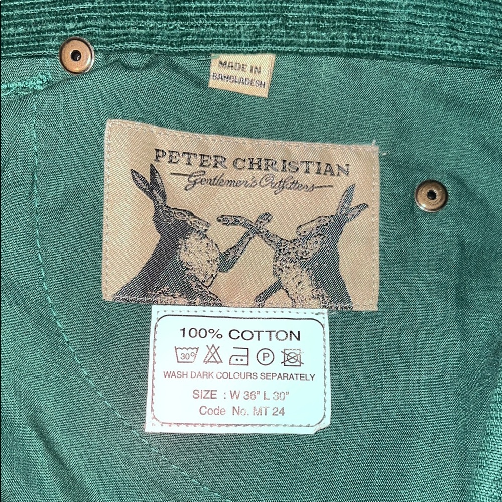 NWT - Peter Christian - Men's Emerald Flat Front Corduroy Pants - Size 36 x 30 - Picture 6 of 11